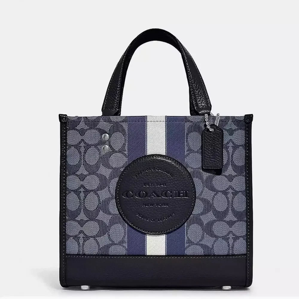 NWT Coach Dempsey Tote Bag 22 In Signature Jacquard With Stripe And Coach Patch - Picture 1 of 13